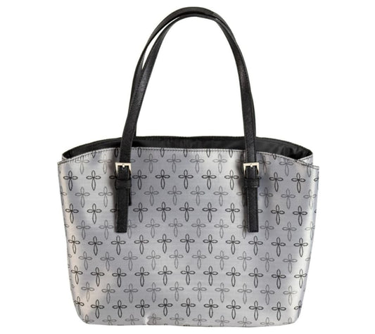 Purse-Style Bible Cover Cross Emblem, Gray, XLarge