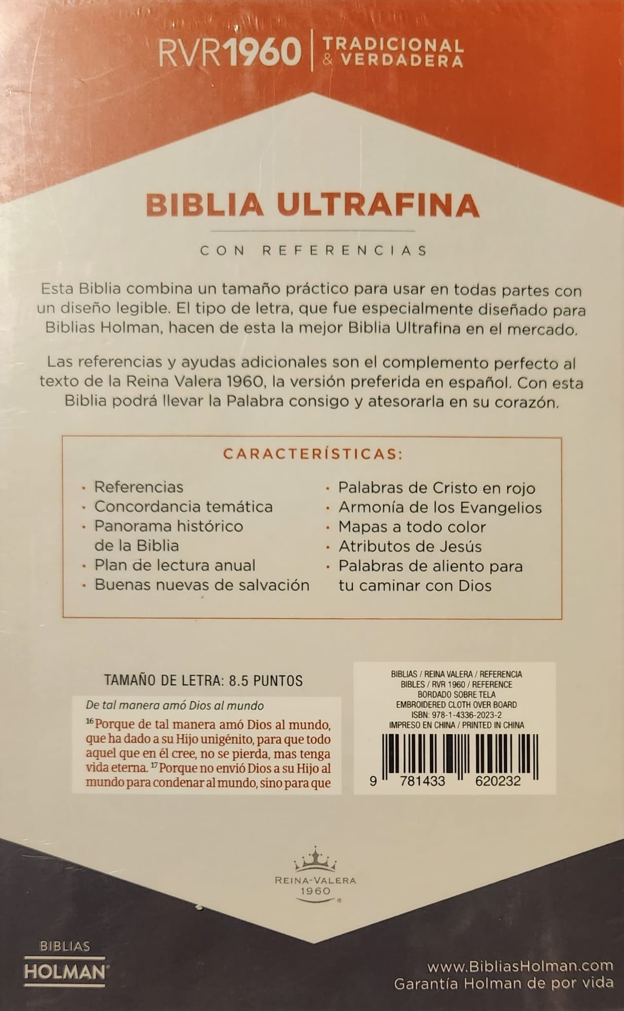 Biblia RVR 1960 Ultrafina - Azul Bordado Sobre Tela